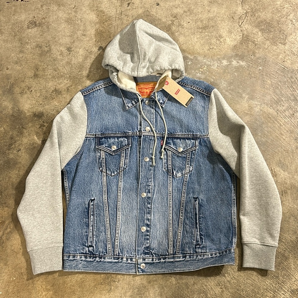 Levi’s Denim Jacket Sweatshirt Hoodie - Large
